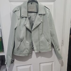Blank NYC Light Green Leather Jacket‎ Size Large